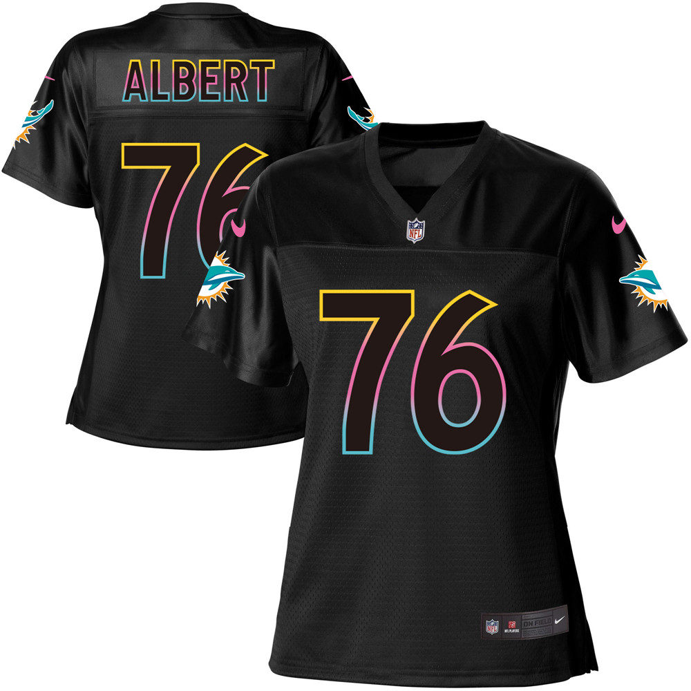 Women's Game Branden Albert Nike Jersey Black - #76 Fashion NFL Miami Dolphins
